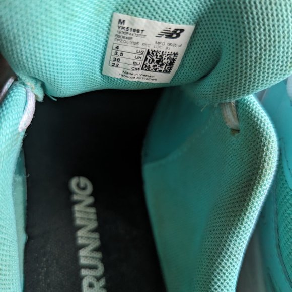 New Balance sneakers(Aqua color w/grey logo) - mint condition! - Picture 3 of 7